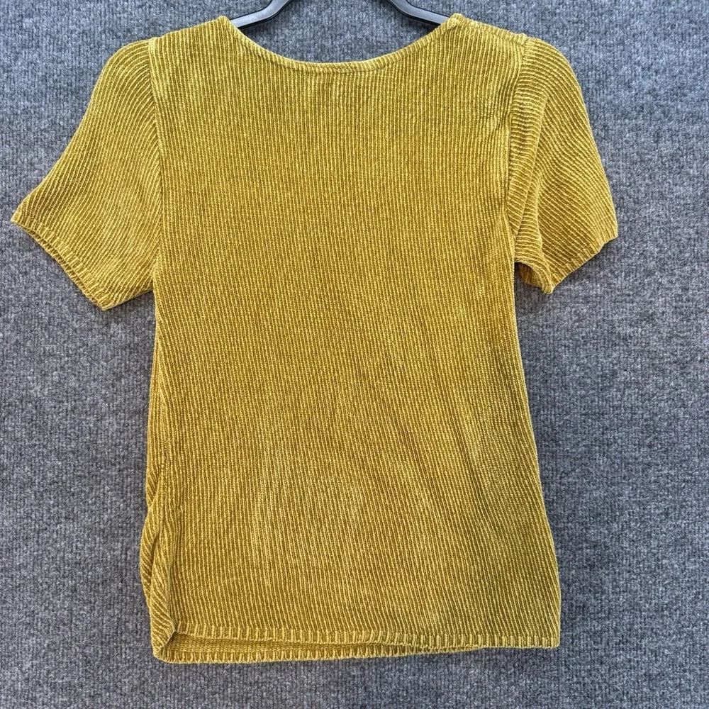 Clio Sweater Womens S Gold Pullover Short Sleeve Soft Old Money Quiet Luxury